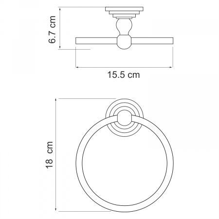 Держатель полотенец WasserKRAFT Ammer K-7060