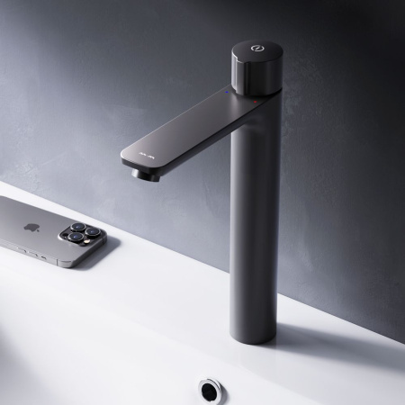 F85A92522_xxx X-Joy TouchReel Смеситель для умывальника AM.PM, высокий, чёрный.