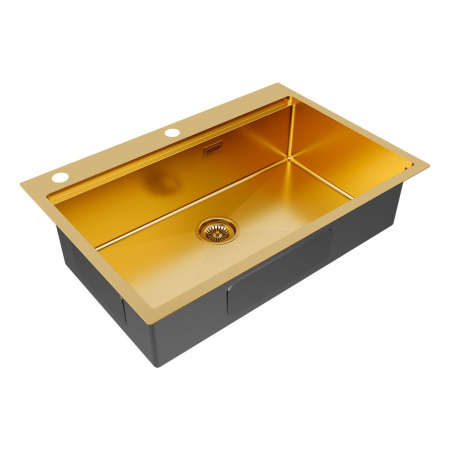 Мойка Paulmark KRONER-PRO 75 PM707551-BG 510х750х200 мм, нержавеющая сталь, брашированное золото
