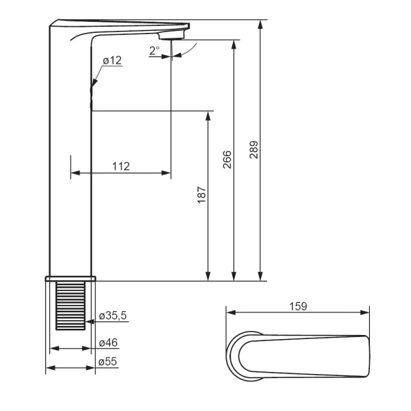 770280000 Jupiter Смеситель для умывальника Damixa, высокий, хром
