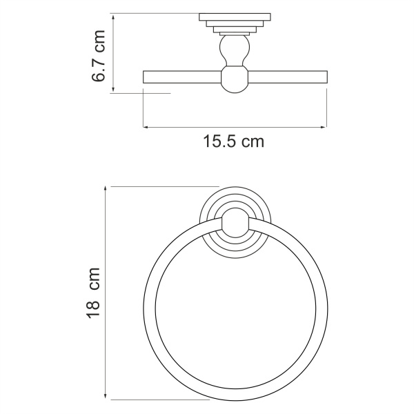 Держатель полотенец WasserKRAFT Ammer K-7060