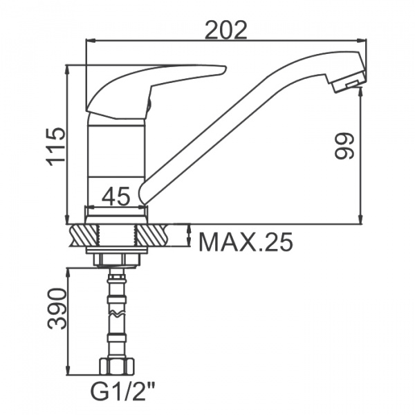 Смеситель для мойки Ledeme H38-B L4538B-2