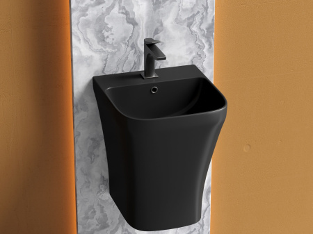 Раковина моноблок подвесная Ceramicanova DION, черный матовый, CN6067MB