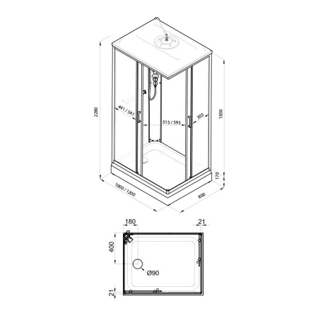 Душевая кабина Тритон Щ0000064615  Квадро 100*80