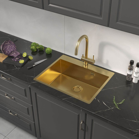 Кухонная мойка Reflexion Iseo RX2260GD брашированное золото