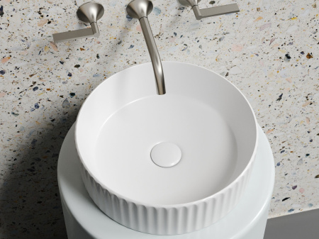 Умывальник чаша накладная круглая Ceramicanova Element 360*360*115мм, белый матовый, CN6057MW