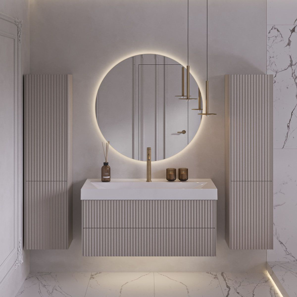 Тумба под умывальник Belux подвесная Сиртаки 85-02, Светлый Миндаль матовый