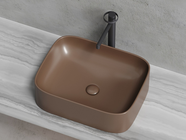 Умывальник чаша накладная прямоугольная Ceramicanova Element 505*380*150мм, темно-коричневый матовый, CN6052MDB