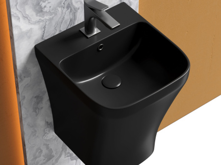 Раковина моноблок подвесная Ceramicanova DION, черный матовый, CN6067MB