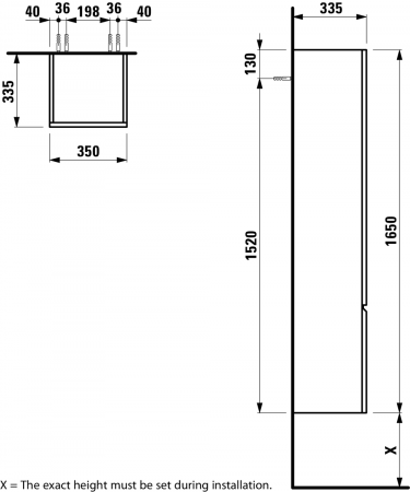 Шкаф-колонна Laufen Pro S 4831210959991 35x33x135