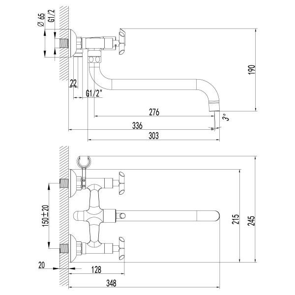 Смеситель Lemark Practica LM7551C универсальный