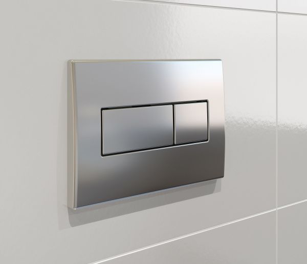 Комплект Styron STY-740+STY-800-2 хром-глянцевая кнопка смыва и подвесной унитаз Lavinia Boho One Rimless 3302004R с крышкой