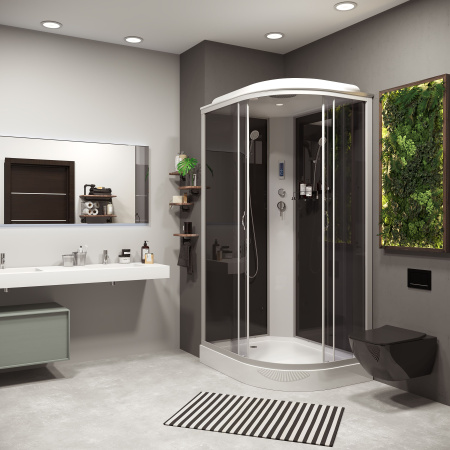 Душевая кабина Niagara Classic NG-2510-14LBKTG (120х80х210) высокий поддон(40см),стекло тонированное