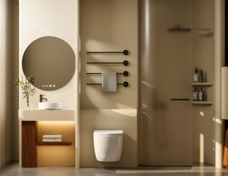 Комплект подвесной унитаз ABBER Bequem AC1100T белый с инсталляцией AC0105 и кнопкой AC0120NG никель