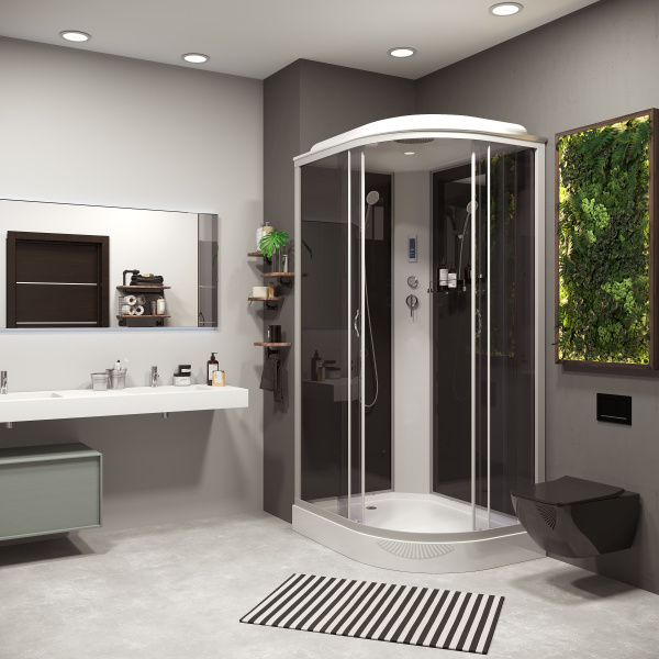 Душевая кабина Niagara Classic NG-2510-14LBKTG (120х80х210) высокий поддон(40см),стекло тонированное