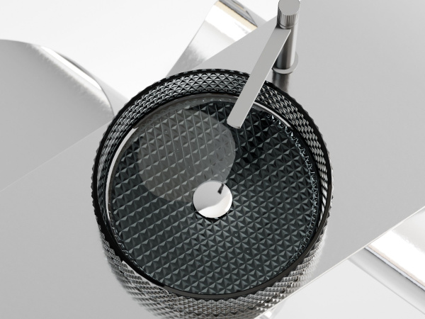 Умывальник чаша накладная круглая Ceramicanova Cristal 360*360*112мм, черный, CN6060