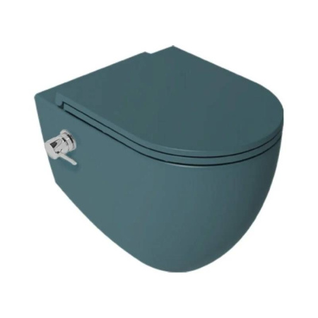 Унитаз подвесной безободковый ISVEA Infinity с функцией биде изумрудный матовый 10NFS1005I-2P