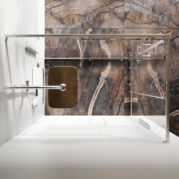 W84G-403-12080-MT Душевое ограждение AM.PM Func Square Slide 120х80, мат хром, прозрачное