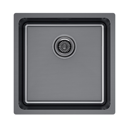 Мойка Paulmark YUNI 44 UNI YU44-GM 440х440х200 мм, нержавеющая сталь, воронёная сталь