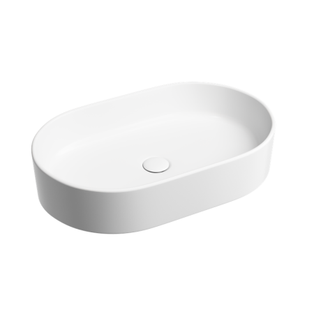 Умывальник чаша накладная овальная Ceramicanova Element 608*385*122мм, Белый матовый, CN6048MW