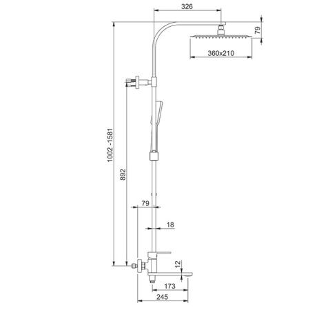 Душевая стойка со смесителем Gappo G2483-8