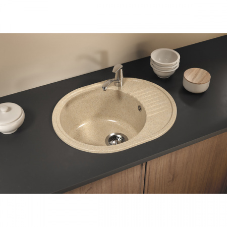 Кухонная мойка Polygran F-22 46x57.5 белый хлопок