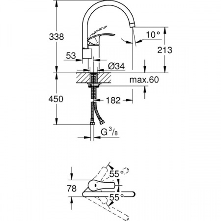 Смеситель для мойки Grohe Eurosmart 33202002