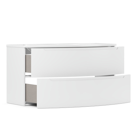 Тумба под умывальник Belux подвесная Ганновер 110-02, белый глянцевый