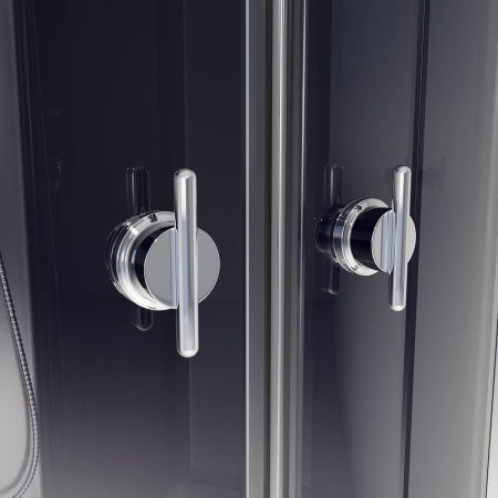 Душевая кабина Niagara Eco NG-4512-14R BLACK (120х80х215) низкий поддон(13см),стекло мозаика,3 места