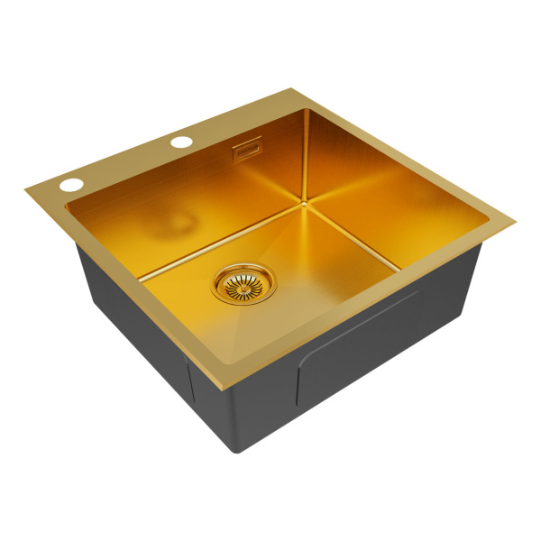 Мойка Paulmark KRONER-EDGE 51 PM775151-BG 510х510х200 мм, нержавеющая сталь, брашированное золото