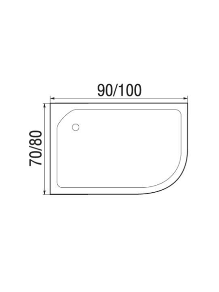 Душевой поддон Wemor WEMOR 90/80/24 L