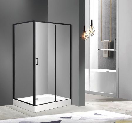 Душевой уголок Roxen Caspia 55060-100B-R 100x80 правый, прозрачное стекло/профиль черный