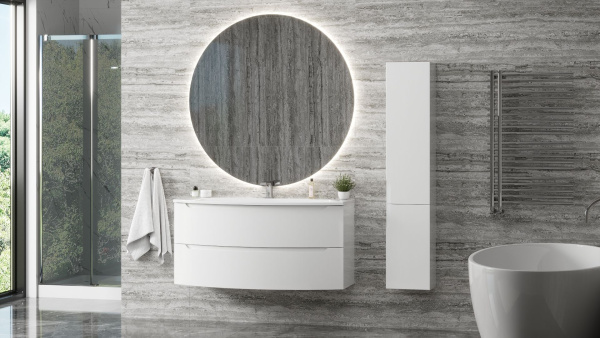 Тумба под умывальник Belux подвесная Ганновер 120-02 Белый глянцевый