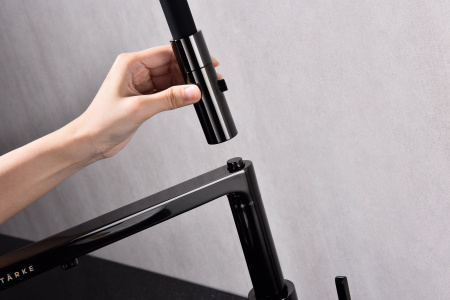 Смеситель для кухни Paulmark TORNADO To213402-GB, глянцевый черный