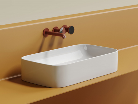 Умывальник чаша накладная прямоугольная Ceramicanova Element 705*380*150мм, белый, CN6054