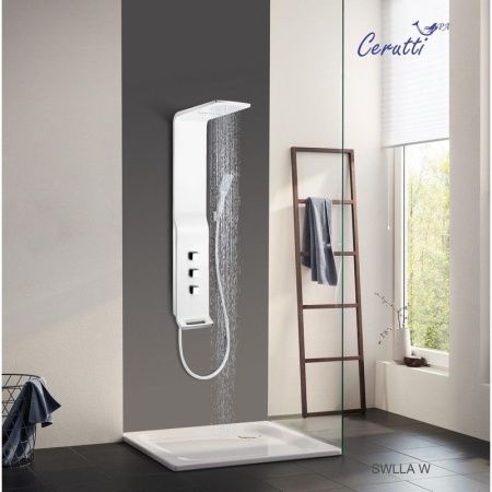 Панель SELLA W душевая из нержавеющей стали Cerutti SPA CT8988, цвет белый