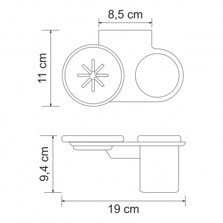 Держатель стакана и мыльницы WasserKRAFT Kammel K-8326