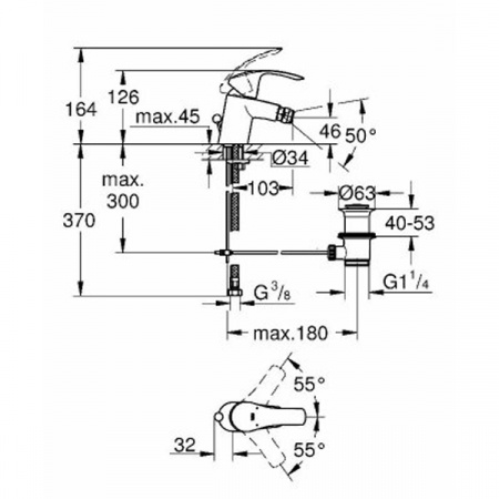 Смеситель для биде Grohe Eurosmart New DN15 32929002