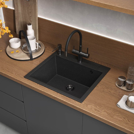 Кухонная мойка Reflexion Cubi RX1555CL, уголь