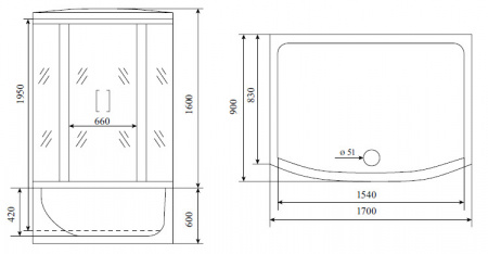 Душевая кабина Timo Lux T-7770 NEW 170x88x220