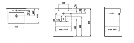 Умывальник Laufen Living City 8174310001041 50x46x14