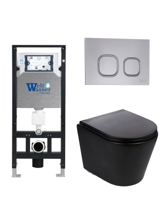 Комплект инсталляции с унитазом Weltwasser AMBERG 506 + SALZBACH 043 MT-BL + AMBERG RD-CR