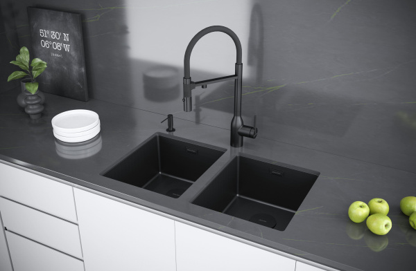 Мойка Paulmark NEXT 38 UNI PM213844-MBN 440х380х200 мм, нержавеющая сталь, матовый черный