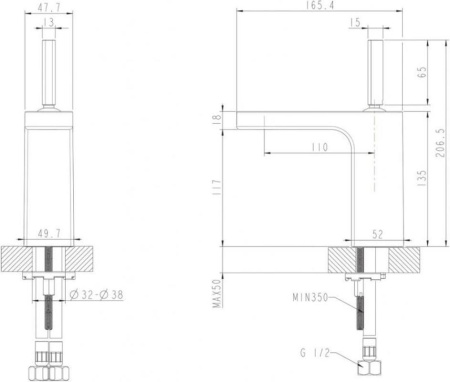 Смеситель для умывальника Bravat Spring F179113C