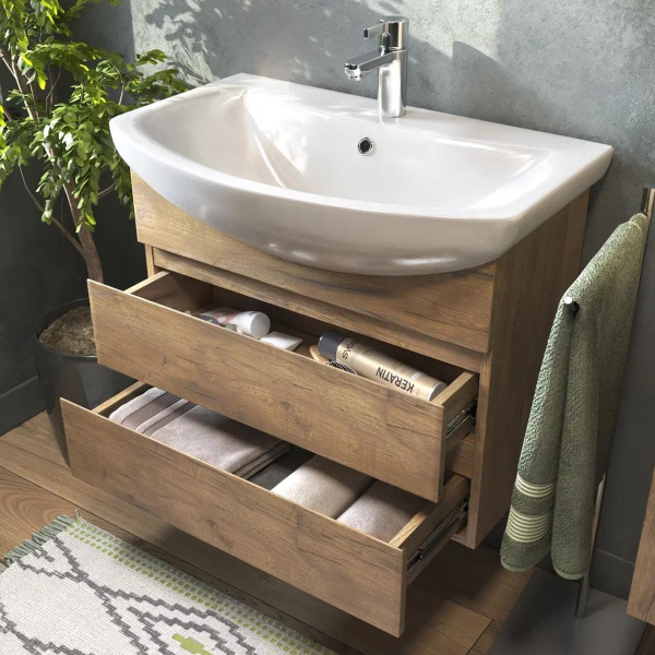 Тумба под раковину подвесная VIGO Wing tp.WIN.BAL.70.2Y дуб золотой, 70 см