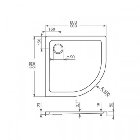 Поддон Roltechnik FLAT ROUND 100 R55 8000117