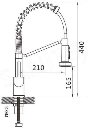 Смеситель для кухни с гибким изливом Shevanik S963T