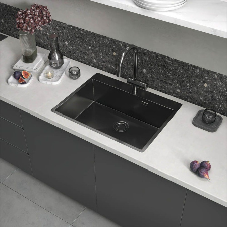 Кухонная мойка Reflexion Iseo RX2265BL оружейная сталь