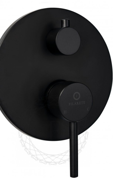 Душевая система скрытого монтажа FILARETE Roun FL1024 (Черный матовый)