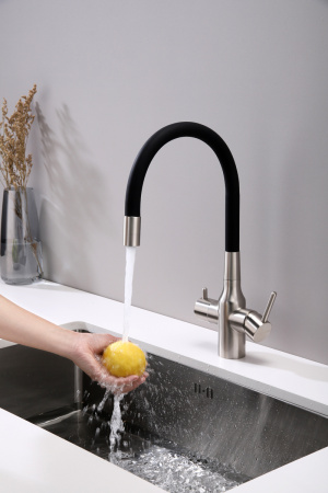 Смеситель для кухни Paulmark SALIX Sa213419-NI, никель